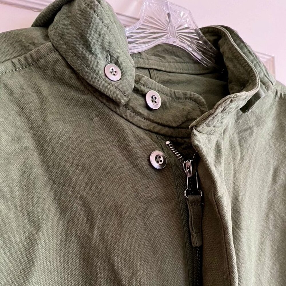 Everlane The Canvas Organic Cotton Parka in forest green, size medium